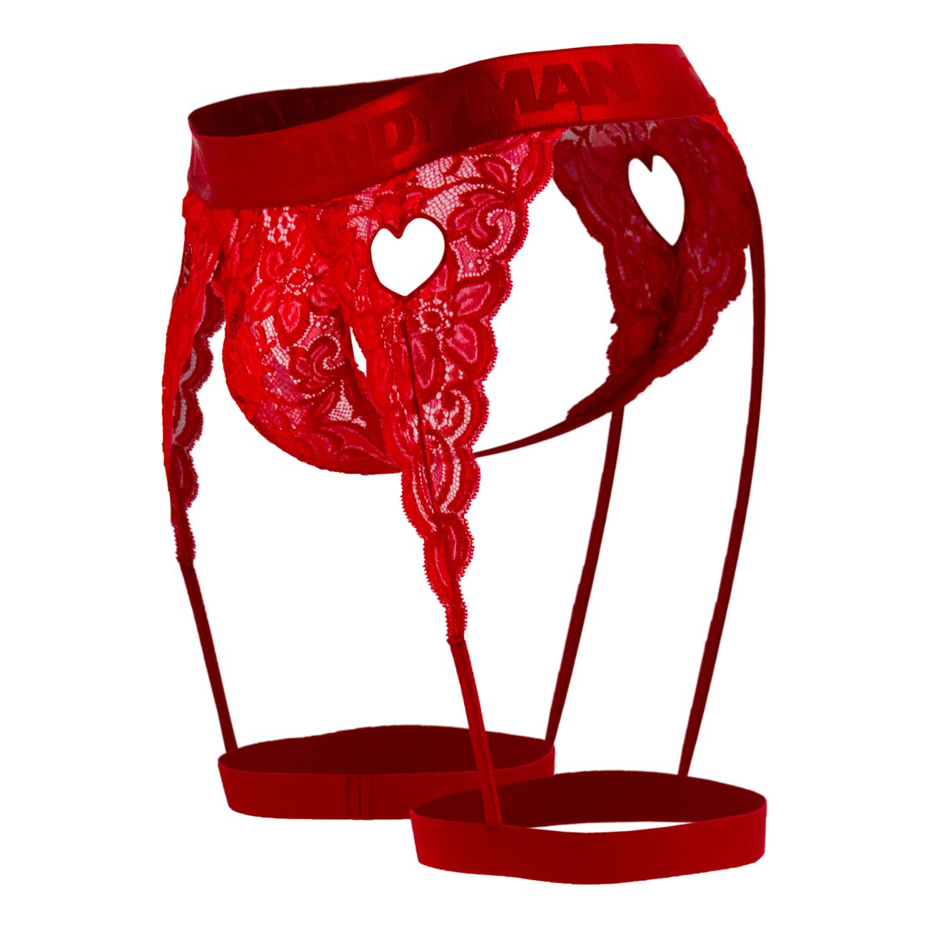 JCSTK - CandyMan 99310 Thong with Attached Garters Red