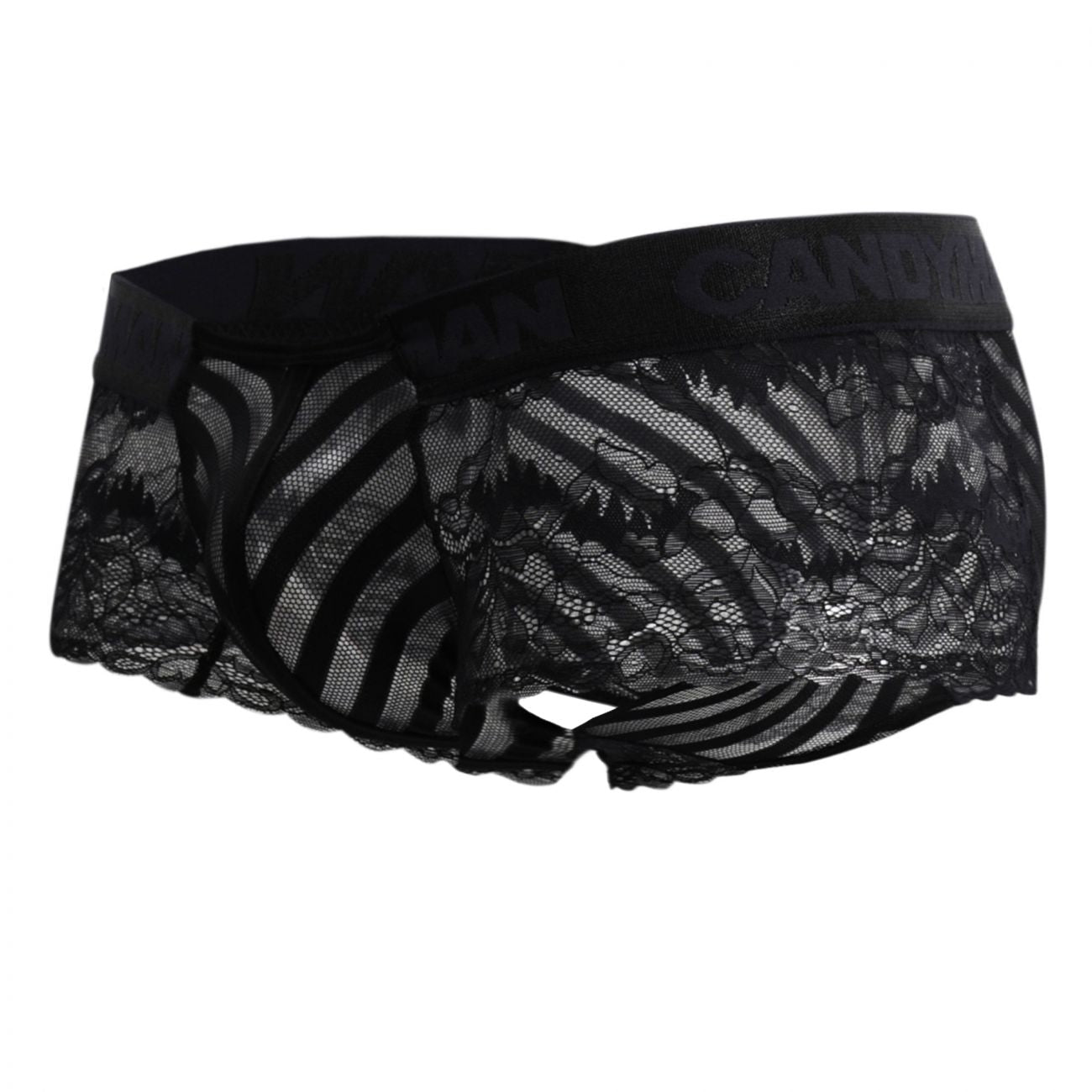 JCSTK - CandyMan 99393X Lace-Mesh Trunks Black Plus Sizes