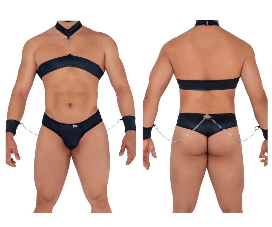 JCSTK - CandyMan 99592 Harness-Thongs Outfit Black