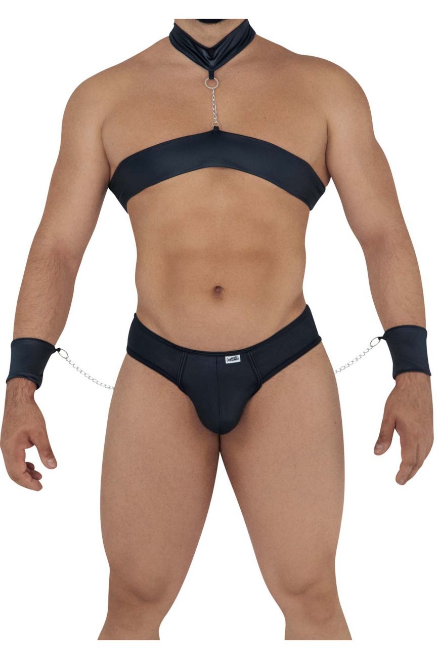 JCSTK - CandyMan 99592 Harness-Thongs Outfit Black