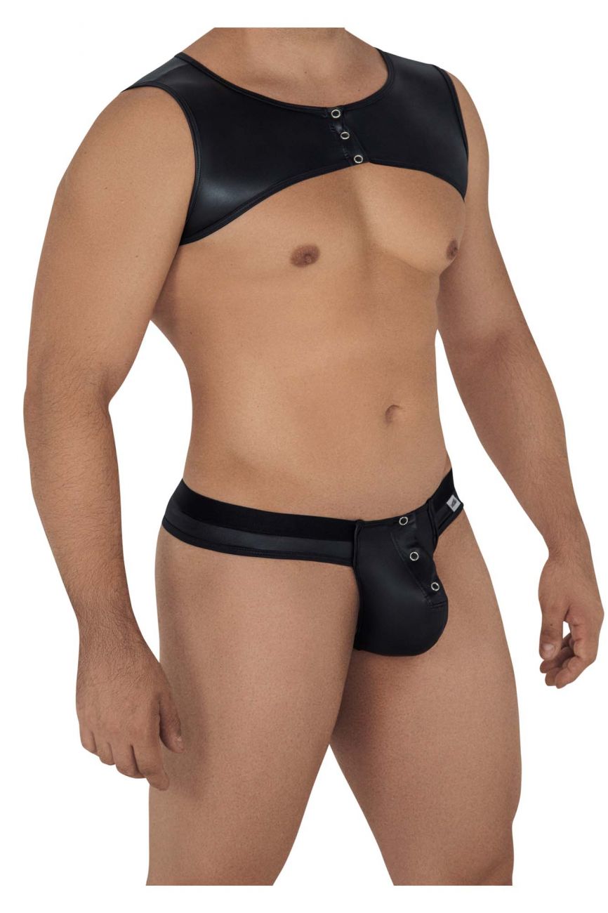 JCSTK - CandyMan 99612 Harness Thong Outfit Black