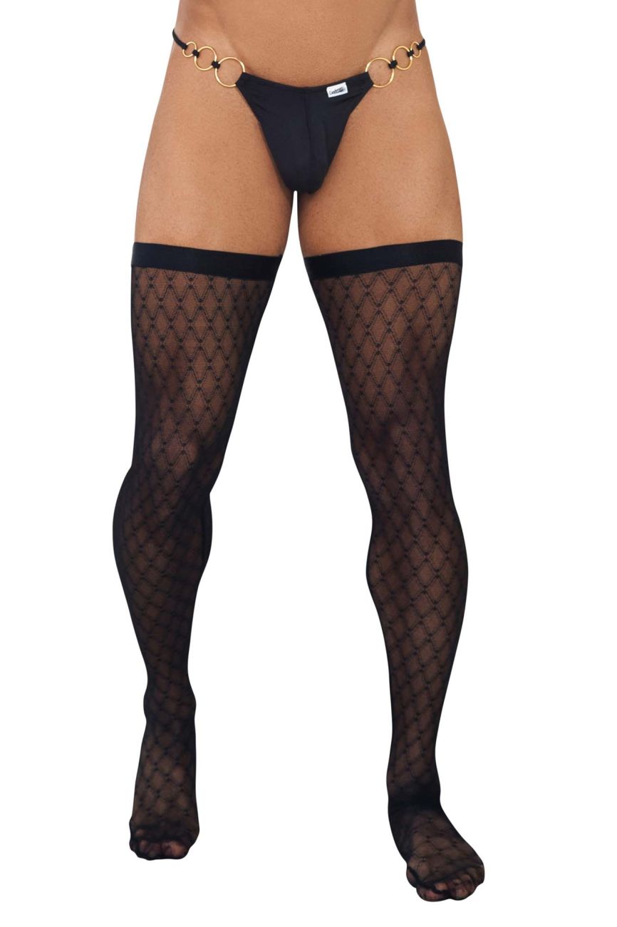 JCSTK - CandyMan 99735 Mesh Thigh Highs Black