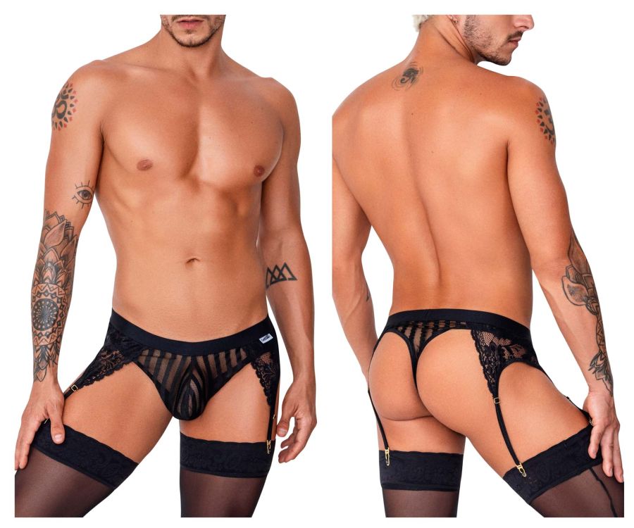 JCSTK - CandyMan 99766 Garter Thongs Black