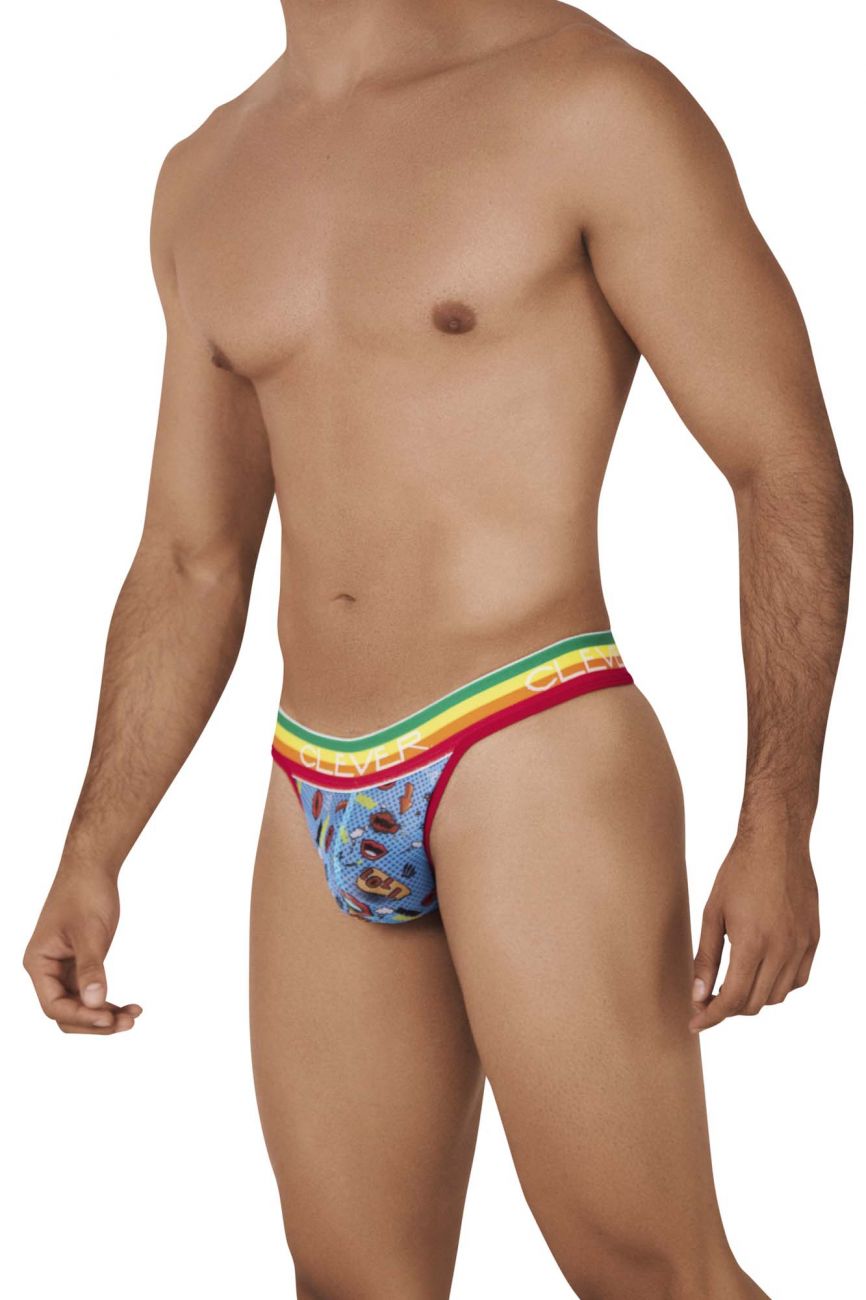 Clever 0609-1 Motivation Thongs Blue Multi Rainbow