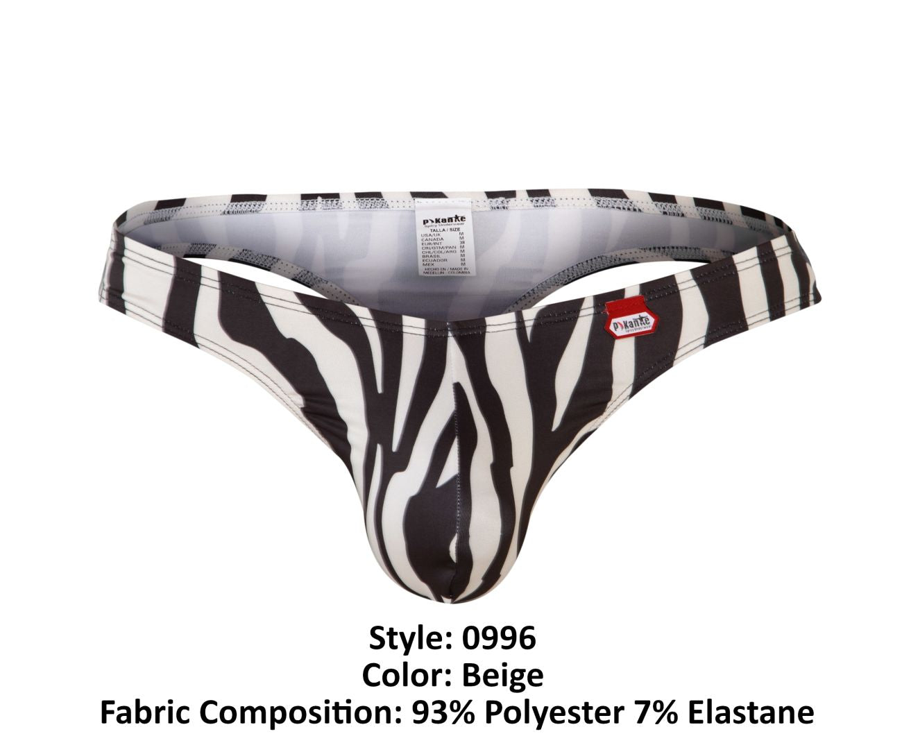 JCSTK - Pikante 0996 Yuba Thongs Animal Print Beige with Black