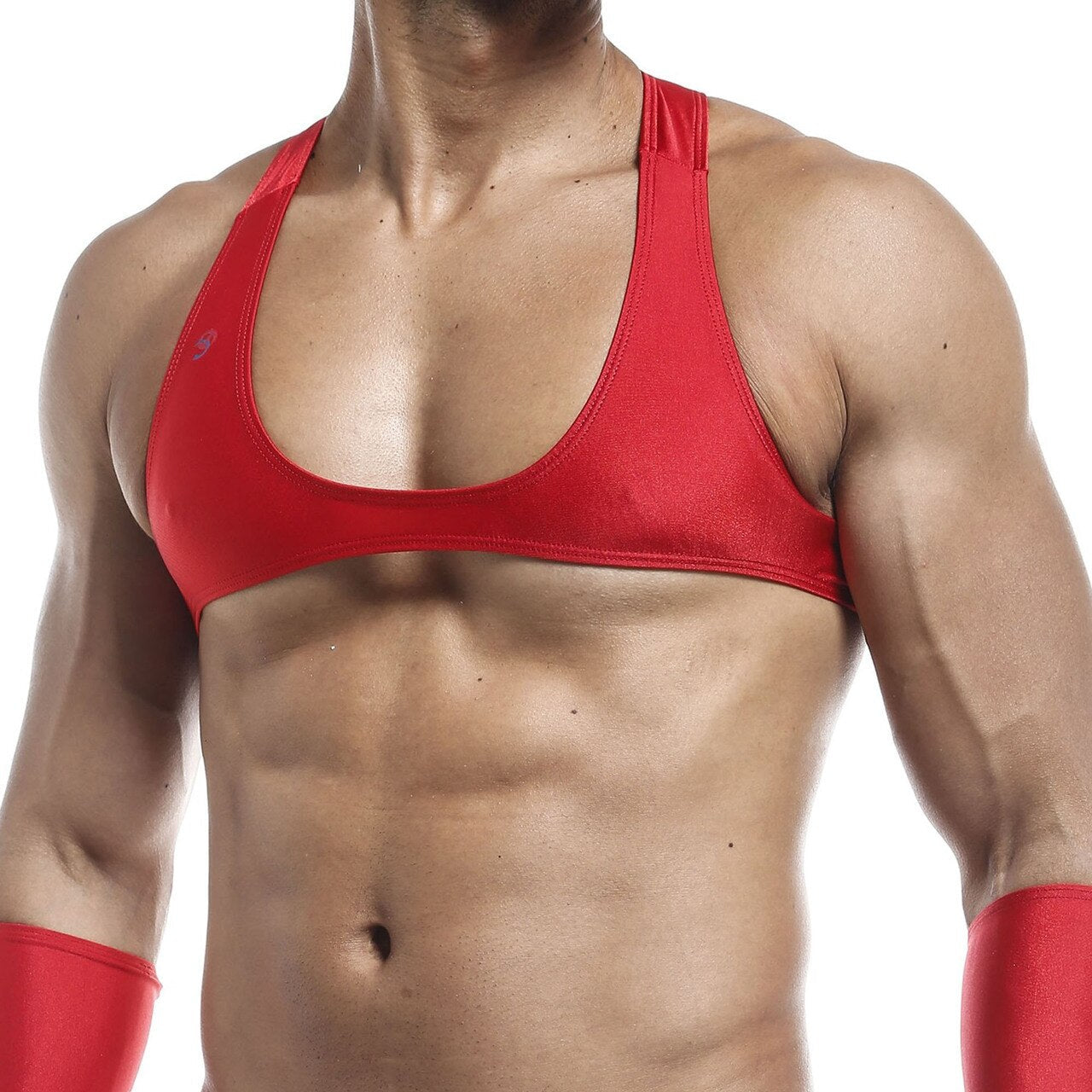 JCSTK - Mens Joe Snyder Stretch Spandex Posing Top with Y Back Red