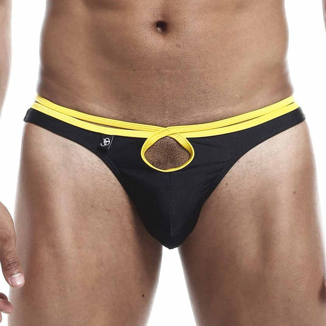 JCSTK - Mens Joe Snyder Front & Back Hole Thong Black