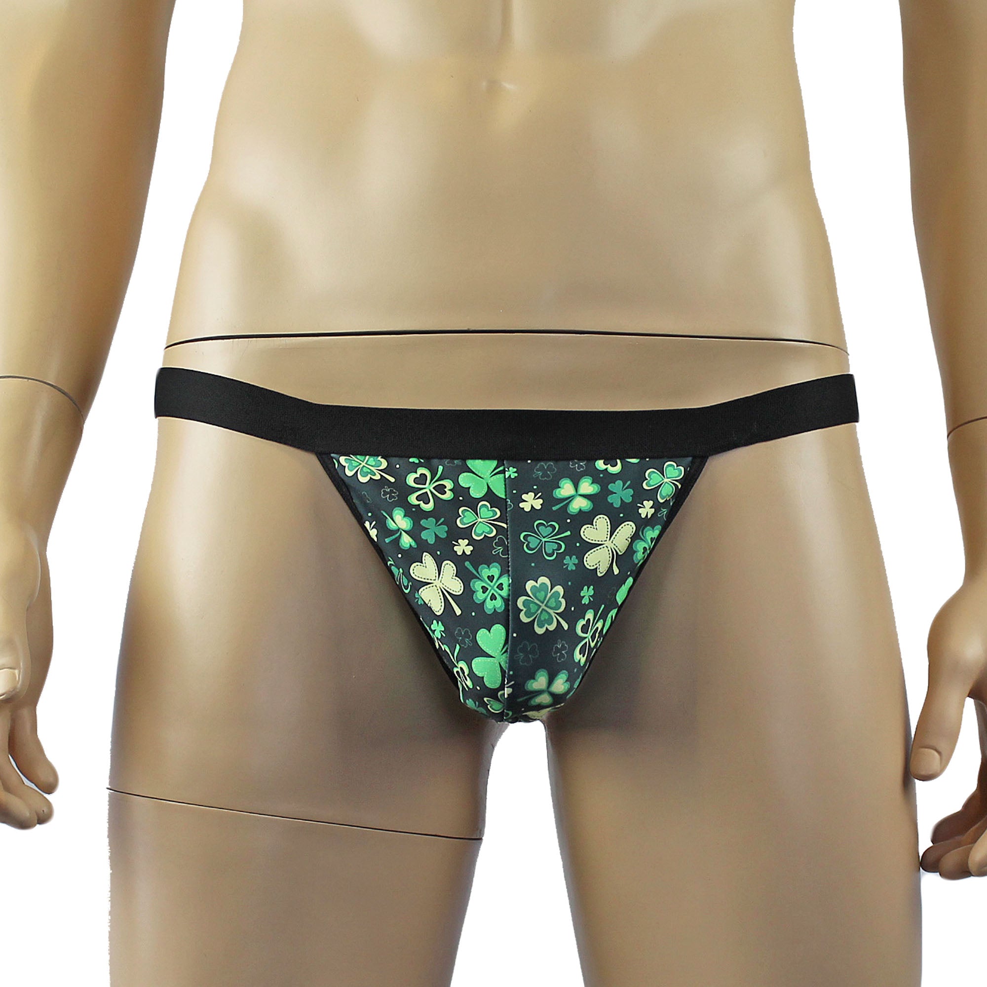 Mens St Patricks Day the Luck of the Irish G string Thong with Elastic Band